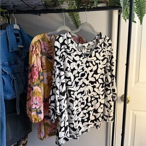 BOGO Terra & Sky long sleeved Blouses plus size 0X multi color, floral